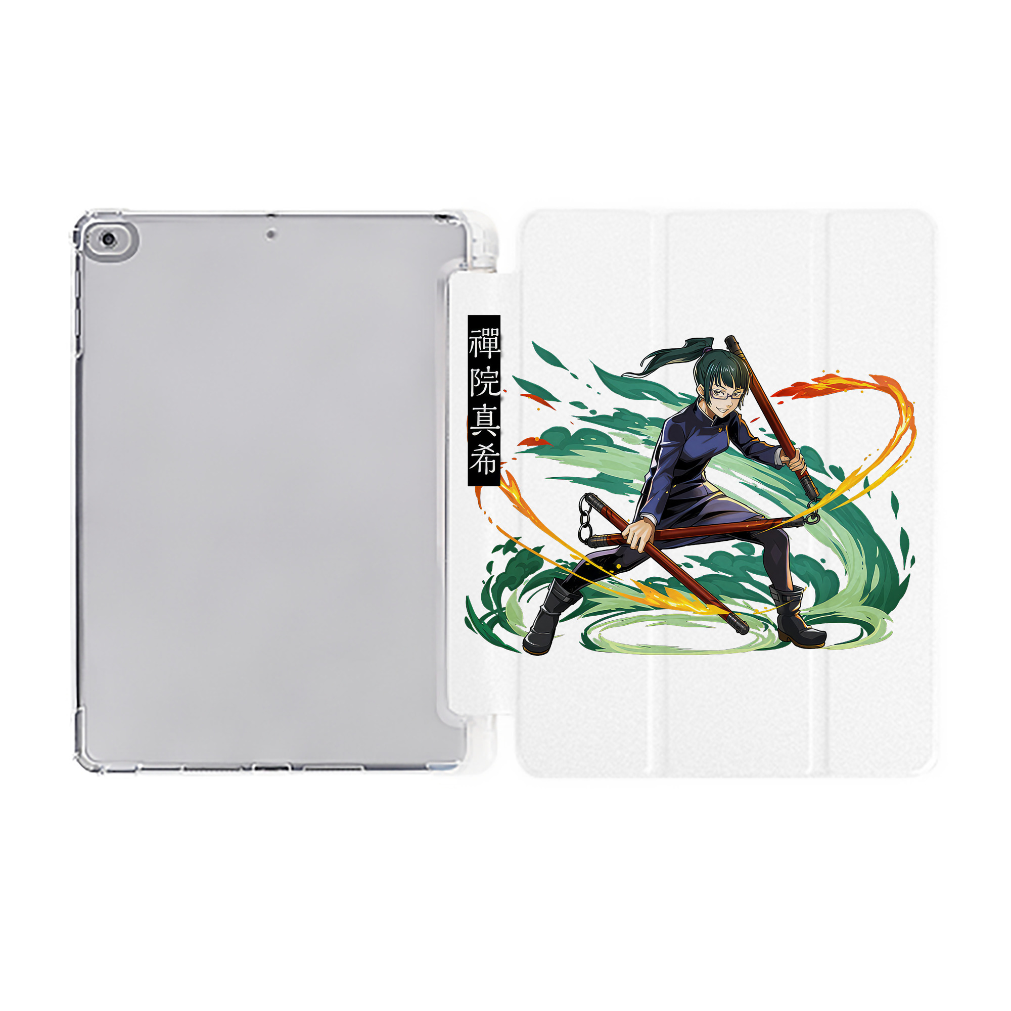 （画像用） 呪術廻戦 Jujutsu Kaisen IPad ケース ペン収納付き 三つ折りスタンド PUレザー×シリコン 対応機種9.5/10.5/10.9インチ